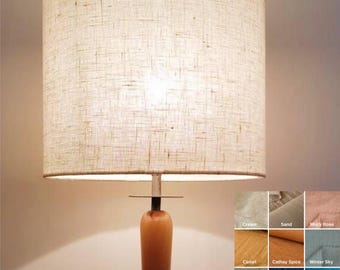 Pure Linen Drum Lampshades – Rich Earthy Tones