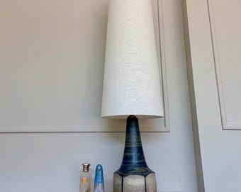 Handmade Mid-Century Linen Lampshade | Tapered Table Lamp Shade | Milk Colour | Modern Home Lighting