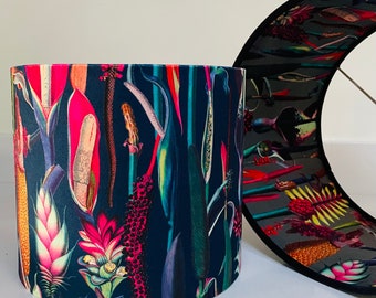 Tropical Calla Lily Velvet Lampshade, Choice of Colour