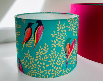 Handcrafted Lampshade in Sara Miller Green or Smokey Birds Fabric