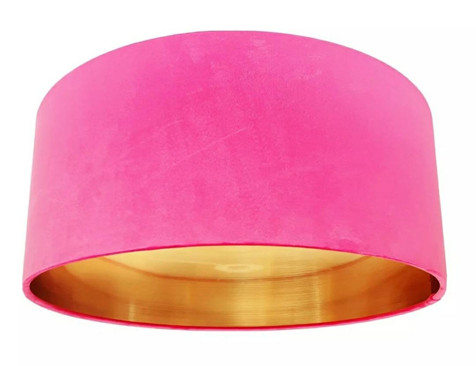 Hot Pink Velvet Lampshade Lined in Your Choice Brushed Gold Etsy UK