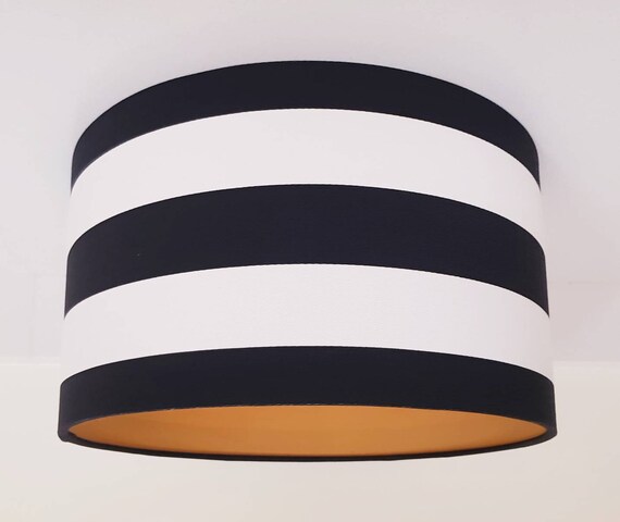 black and white striped lamp shade