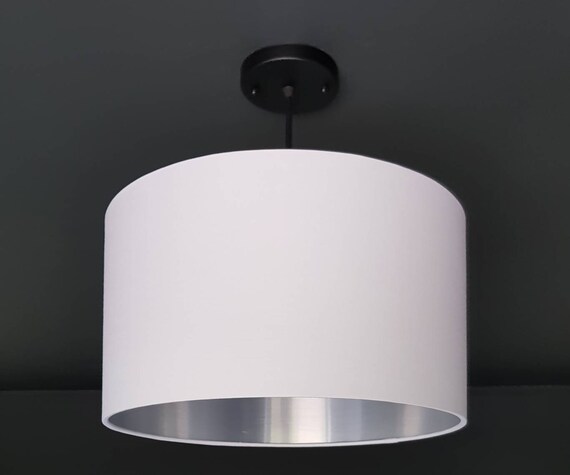 white lampshade with copper lining