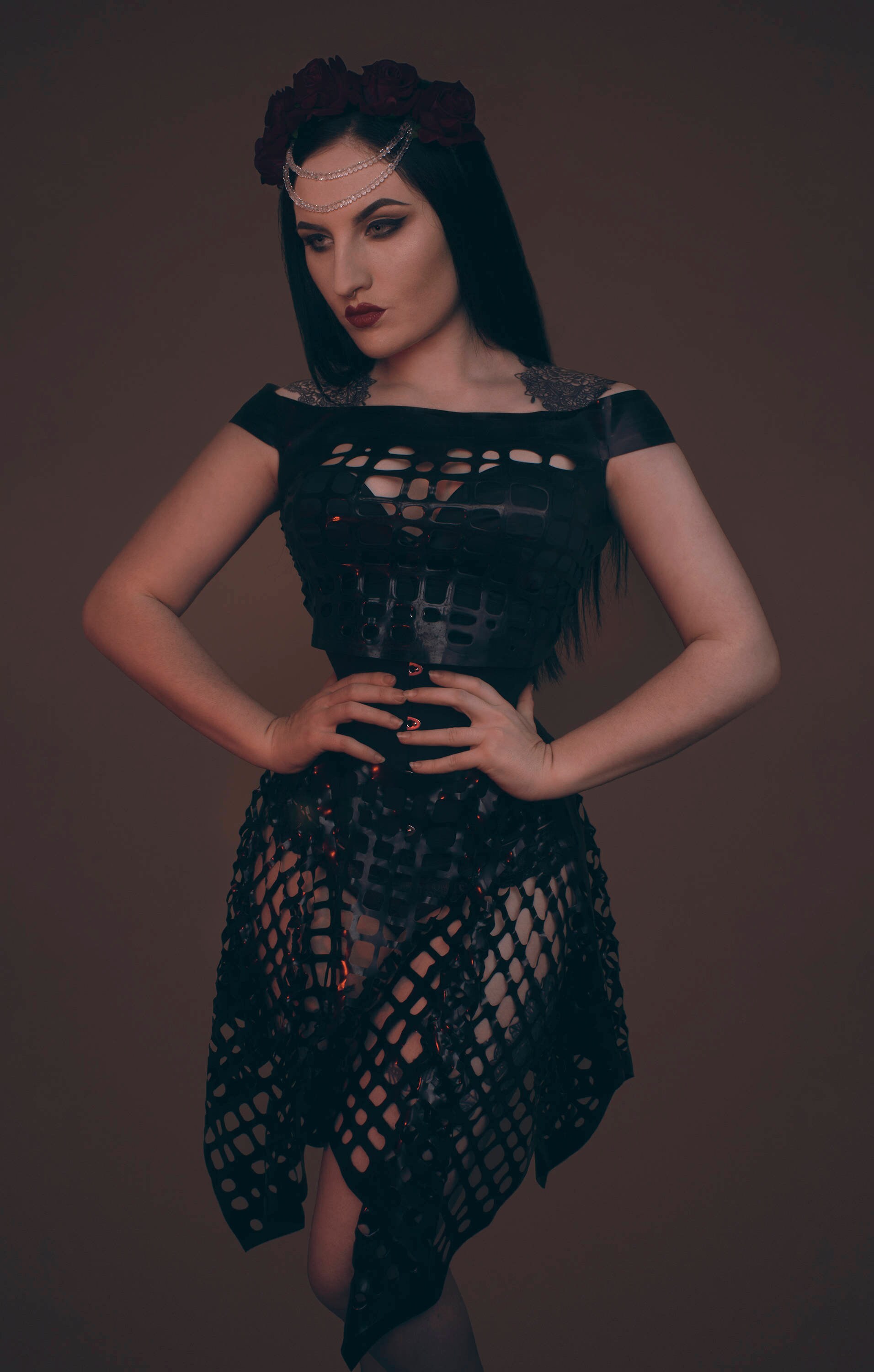 Image of Handkerchief Latex Mesh Skirt in Black Or Any Colour