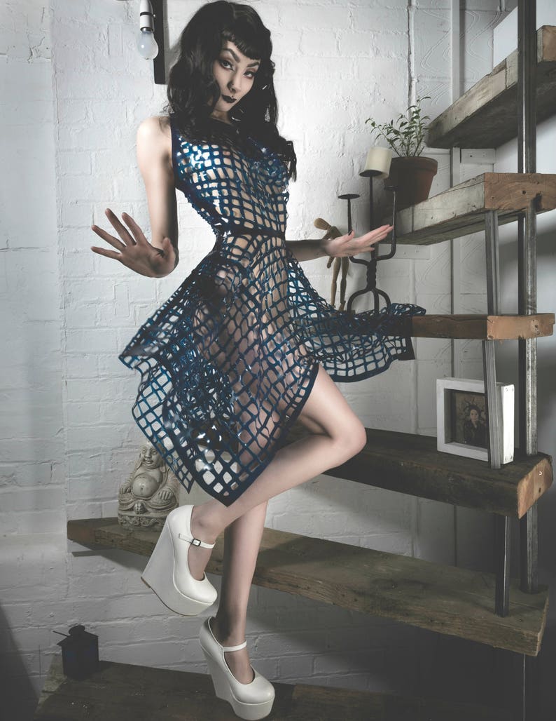 Mesh Handkerchief Hem Dress
