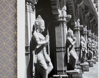 Hindu Temple Card, Handmade Greeting Card, Mandir Photo Notecard, Mandir Courtyard, Hindu Goddess, Indian Temple, Deity, Sacred Space Column