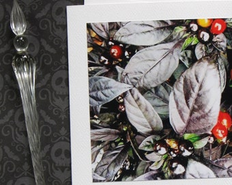 Handmade Halloween Card, Halloween Card, Autumn Greeting Card, Goth Garden Card, Handmade Greeting Card, Photo Greeting Card, Wicked Berries