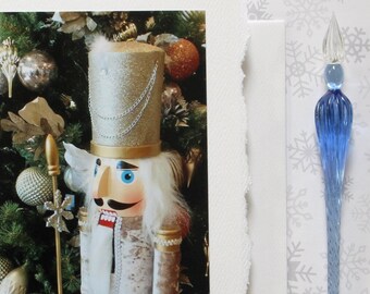 Christmas Card, Handmade Christmas Greeting Card, Blank Card, Nutcracker Card, Christmas Kitsch, Photo Card, Holiday Handmade, Snow Prince
