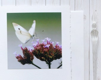 Handmade Greeting Card, Spring Notecard, Blank Greeting Card, Spring Floral Notecard, Butterfly and Moth Photography, Perfect Landing