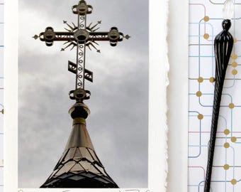 Orthodox Cross Photo Greeting Card, Orthodox Easter Card, Religious Easter Card, Pascha Greeting Card, Memory Eternal Card, Russian Cross