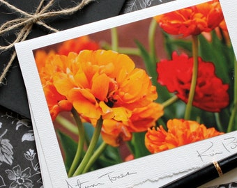 Photo Greeting Card, Handmade Greeting Card, Blank Card, Floral Card, Flower Photography, Any Occasion Notecard, Tulip Photo, Autumn Tones