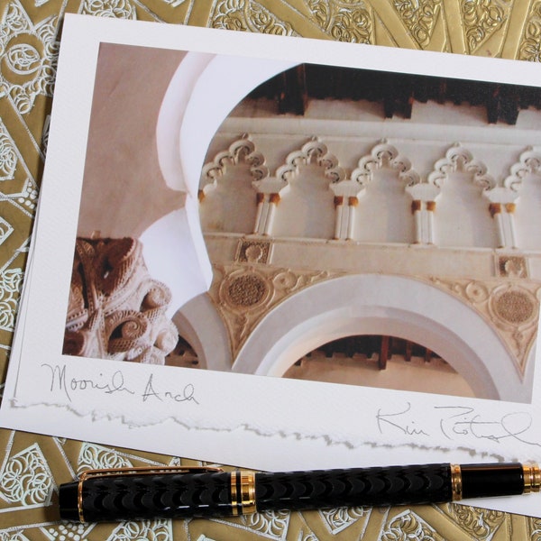 Handmade Greeting Card, Photo Greeting Card, Luxury Stationery, Blank Card, Travel Photo Spain, Moroccan Architecture, Moorish Arch
