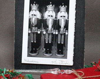 Nutcracker Christmas Card, Blank Christmas Greeting Card, Kitsch Christmas, Photo Christmas Note, Holiday Handmade Card, Three Nutcrackers