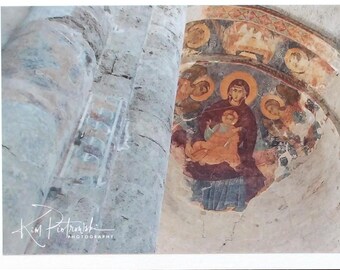 Handmade Religious Greeting Card, Orthodox Greeting Card, Panorama Photo Print, Special Edition Card, Orthodox Card, Georgia Monastery Photo