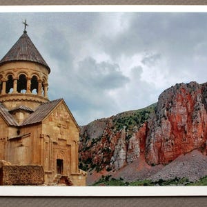 Orthodox Greeting Card, Armenian Monastery, Panoramic Photo Card, Armenian Orthodox Card, Handmade Religious Greeting, Panorama Photo Print
