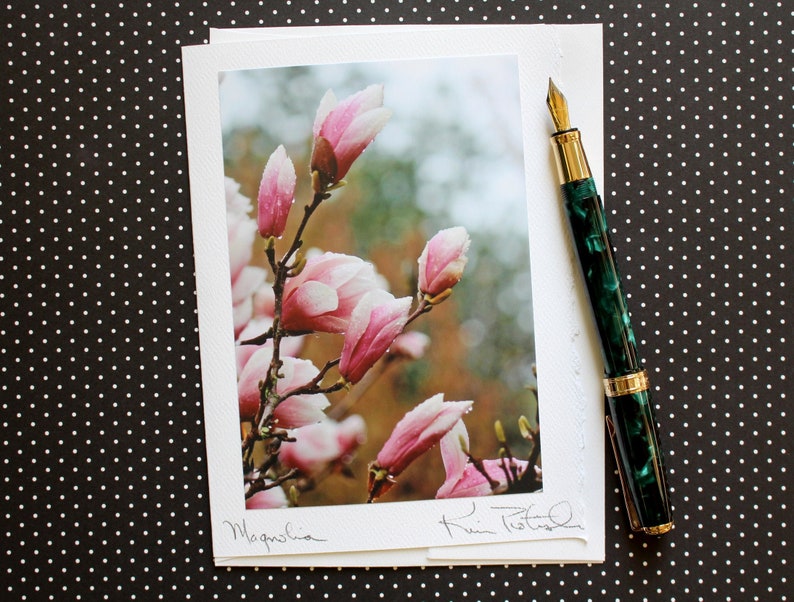 Photo Greeting Card, Botanical Greeting, Flower Photo Card, Floral Photo Card, Blank Card, All-Occasion Card, Mother's Day Card, Magnolia image 1