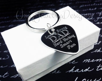 Attribute Guitar Pick, Fathers Day Gift, Custom Guitar Pick, Engraved Guitar Pick Keychain, Engraved Gifts For Dad, Custom Pick Keychains