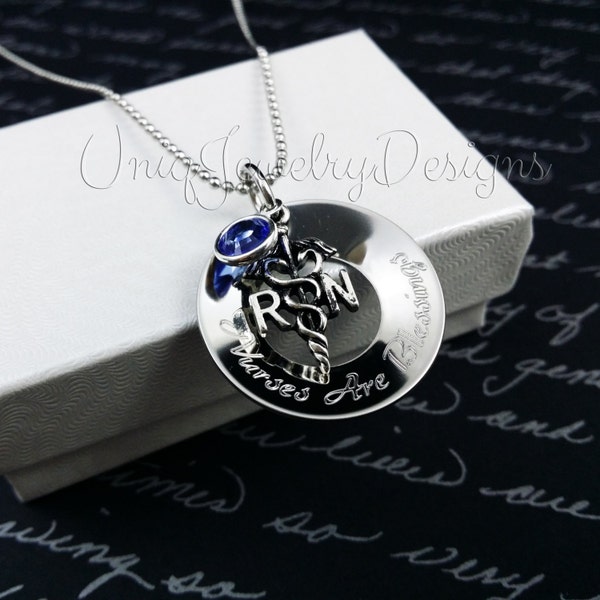 RN Jewelry, R.N., Professions, Personalized Rn, Caduceus Necklace, Nursing Student, Nursing Graduate Gift