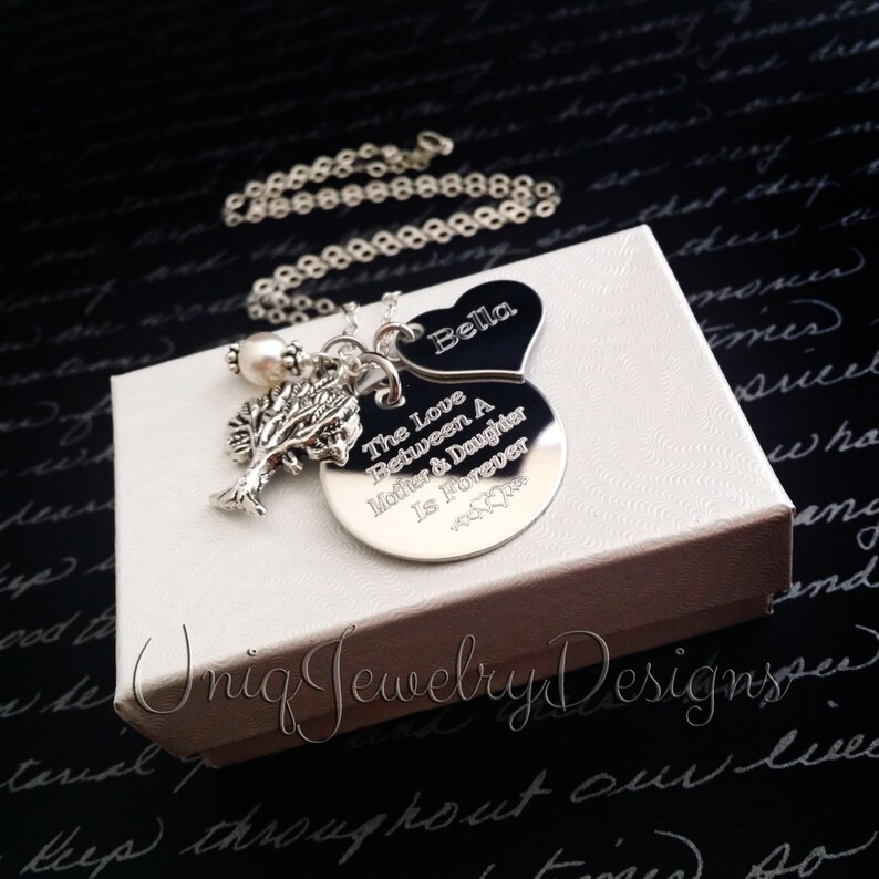 Mother Daughter Jewelry Daughter Mom Necklace Engraved Jewelry