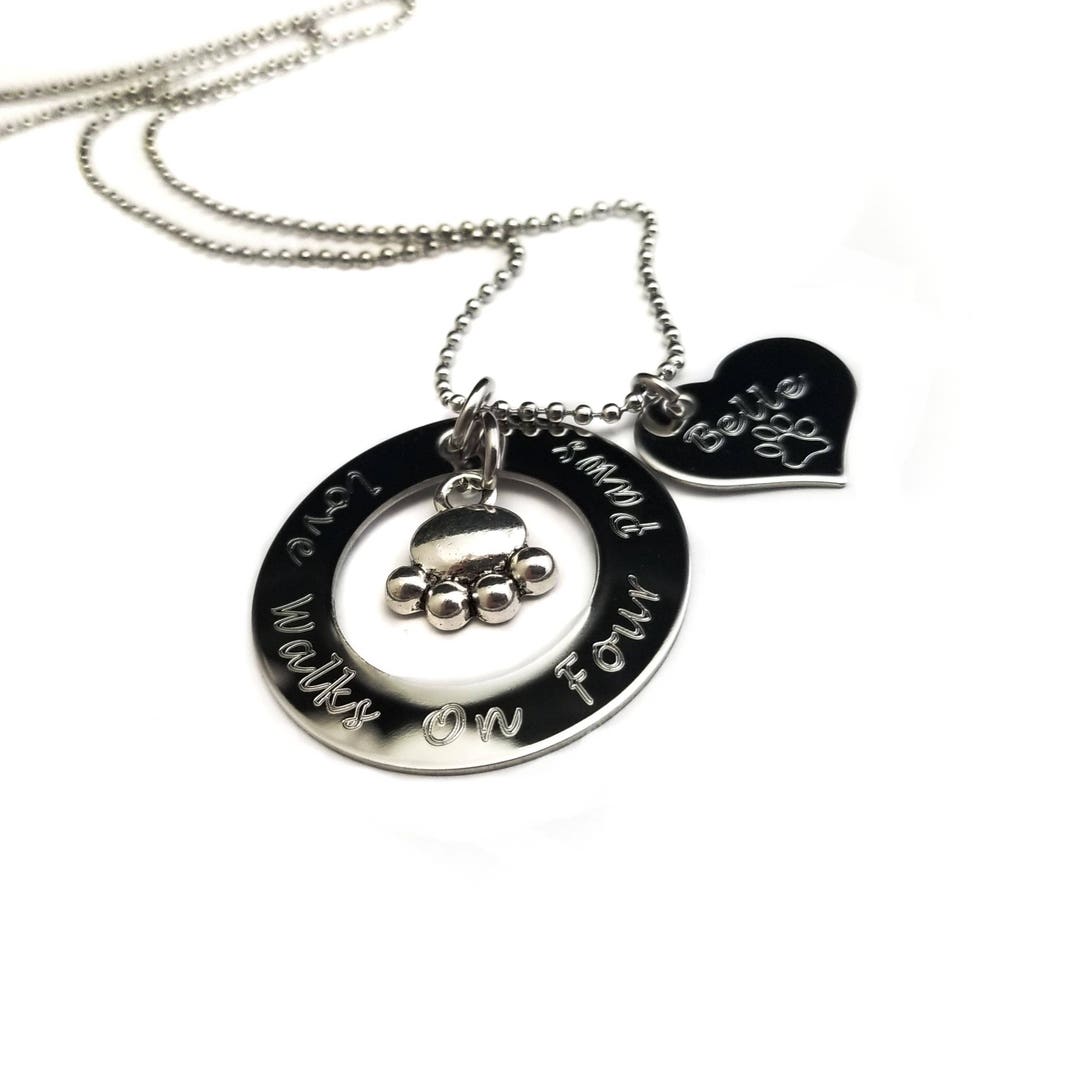Personalized Pet Necklace Engraved Pet Necklace Pet Lovers Etsy UK