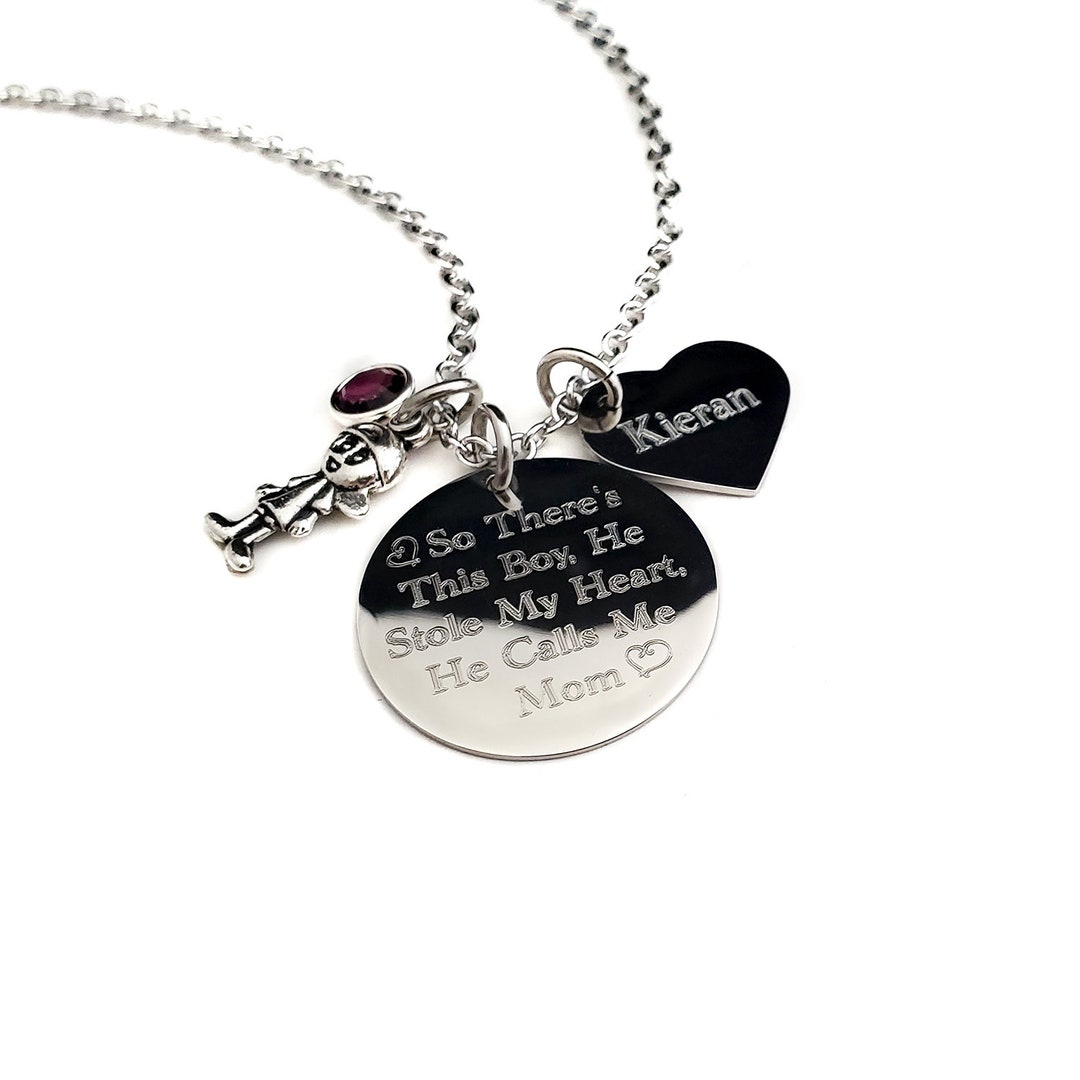 Mother Son Jewelry Son Mom Necklace Engraved Jewelry Etsy Mother Son Jewelry Son Mom Necklace Engraved Jewelry Etsy