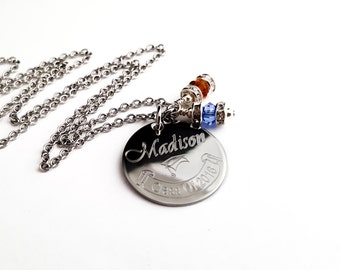 Graduation Necklace, College Graduate, Personalized Jewelry, Engraved Jewelry, Class Of 2014 Necklace, Jewelry, Custom Jewelry, Handstamped