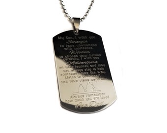 My Son, Father Son, Son Dog Tag, Engraved Dog Tag, Personalized Stainless Steel Dog Tag, Custom Dog Tag, Necklace for Son, High Quality