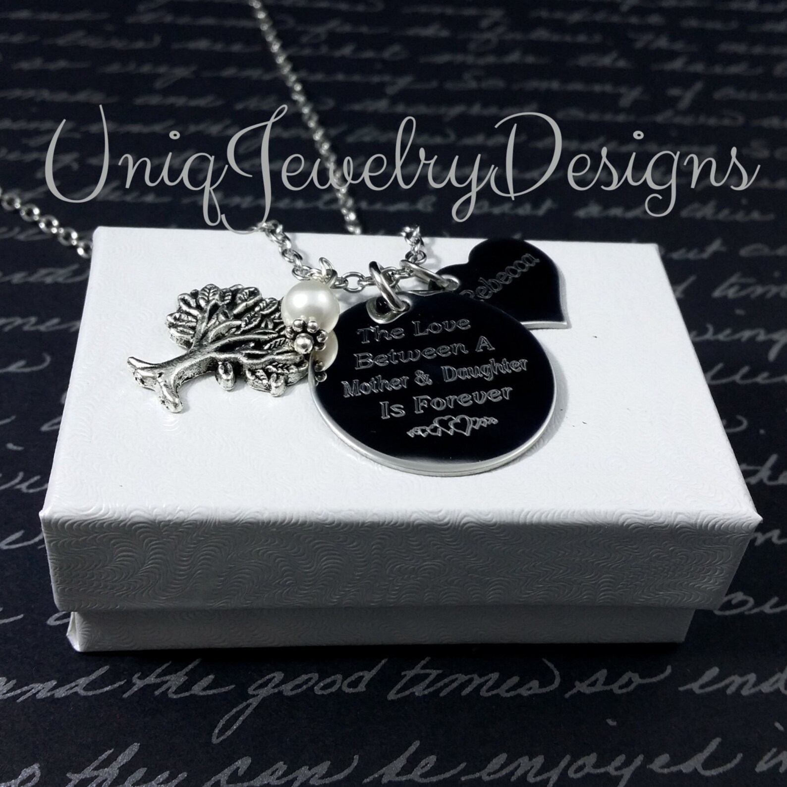 Mother Daughter Jewelry Daughter Mom Necklace Engraved Jewelry