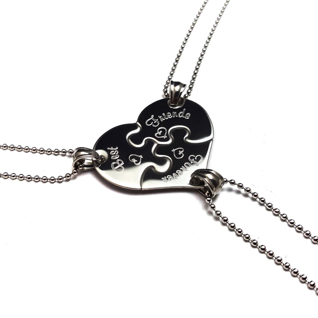 Puzzle Piece Necklace Puzzle Piece Engraved Best friends Etsy.de