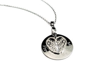 Collar conmemorativo del ala del ángel, en memoria de, regalo de simpatía, regalo conmemorativo, collar del ala del ángel