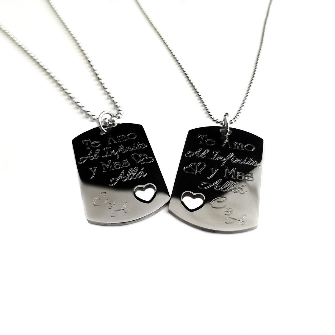 His and Her Set Couples Jewelry Set Valentine gift +His and Hers Dog Tag Set Her One His Only Personalized Couples Medium Dog Tag
