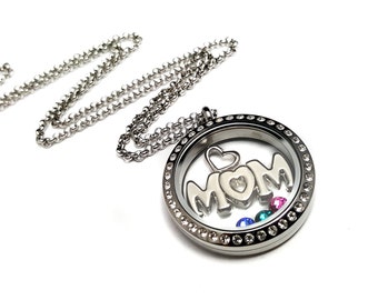 Mothers Floating Locket Necklace - Mothers Day Gift