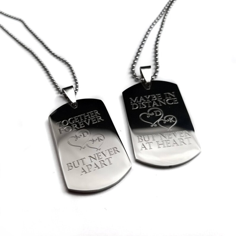 His and Her Set Couples Jewelry Set Valentine gift +His and Hers Dog Tag Set Her One His Only Personalized Couples Medium Dog Tag