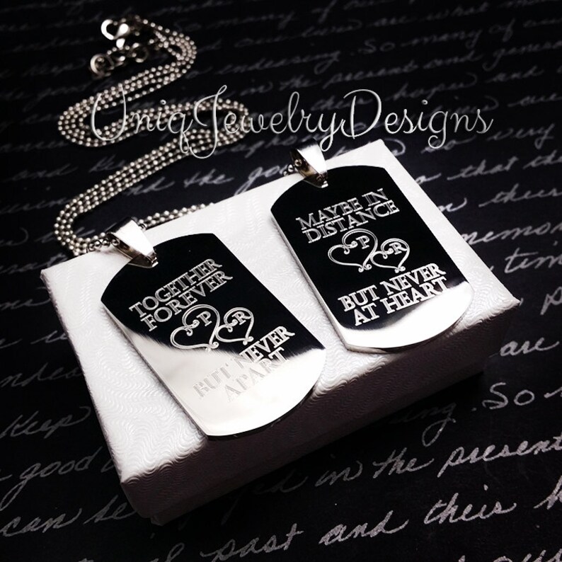 His and Her Set Couples Jewelry Set Valentine gift +His and Hers Dog Tag Set Her One His Only Personalized Couples Medium Dog Tag