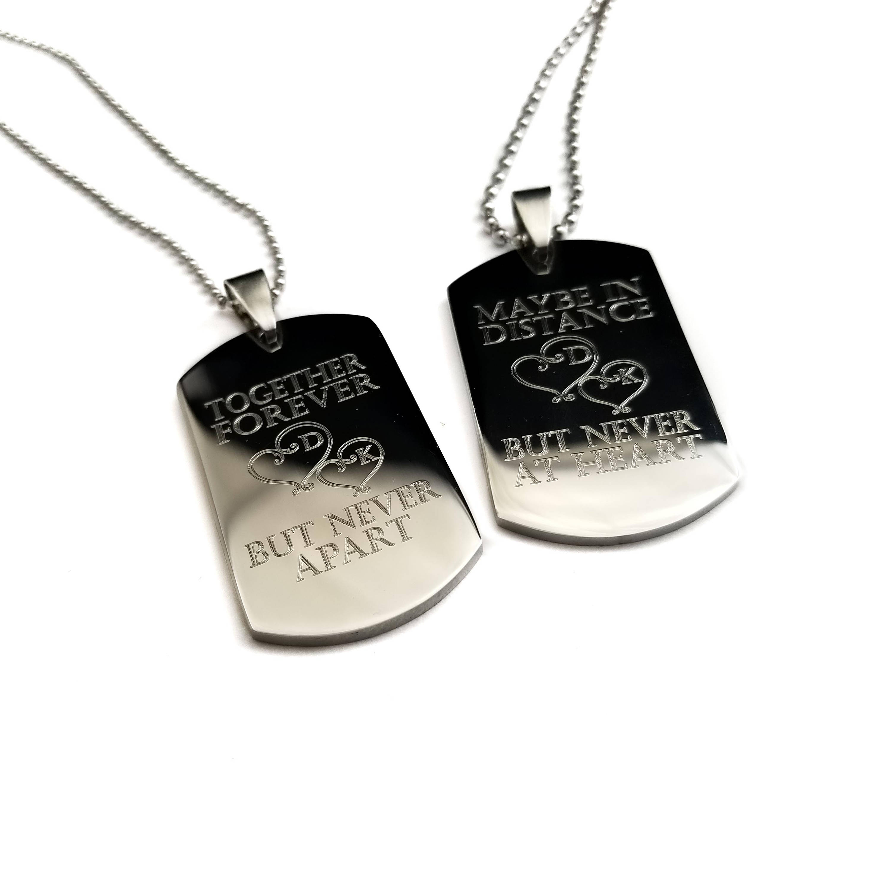 His and Her Set Couples Jewelry Set Valentine gift +His and Hers Dog Tag Set Her One His Only Personalized Couples Medium Dog Tag
