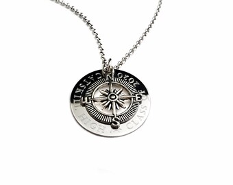 Graduation Compass Necklace + Graduate + Compass jewelry + Compass Graduate Necklace, Graduation gift