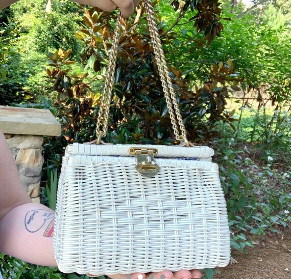 Vintage 1960s cute cottagecore white faux plastic