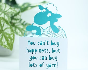 Knitting Notecard: Funny Yarn Lover Birthday Card