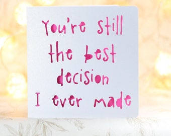 funny card birthday sarcastic him snarky husband boyfriend gift bonus dick decision re mature cards