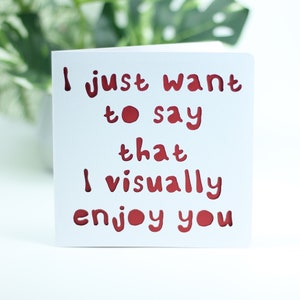 I just want to say that I visually enjoy you....