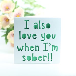 I also love you when I'm sober - gay birthday card, adult birthday card, gay card, birthday card for him, birthday card for her
