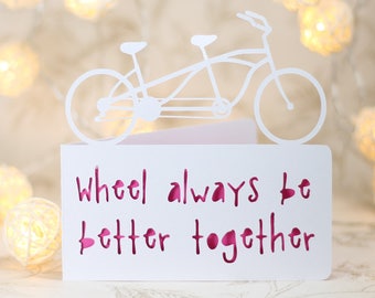 La roue est toujours meilleure ensemble.  anniversaire de vélo, anniversaire de vélo, carte d’aventure de vélo, carte de cycliste, anniversaire de cycliste, carte pour cycliste