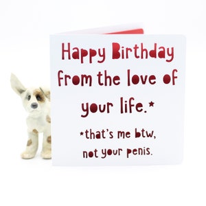 Joyeux anniversaire de l’amour de votre vie, Carte pour lui, anniversaire petit ami mari, carte sarcastique, pas de carte-cadeau, carte d’anniversaire narqueuse
