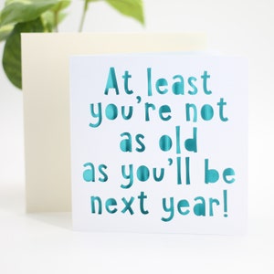 At least you're not as old as you'll be next year, birthday card, happy birthday card, gay birthday card, snarky birthday, old age card image 10