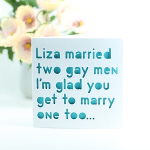 Liza Marié deux hommes gays, Carte Gay loveislove carte de mariage gay, égalité, mariage homosexuel, félicitations, carte de mariage pour hommes gays
