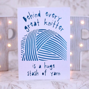 yarn birthday card, yarn pun card, knitting pun card, yarn stash card, birthday card, wool birthday card, card for a knitter