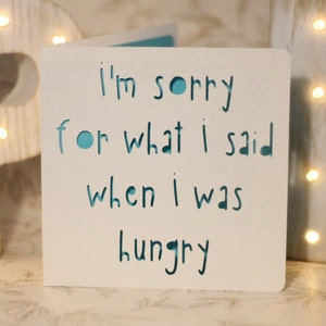 Love card, apology card, Gay birthday card, funny birthday card, birthday card for him, birthday card for her, hungry