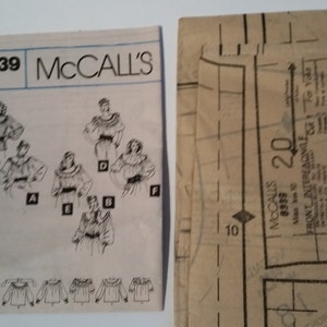 Vintage 1982 McCall's 8339 sewing pattern misses' blouse in size 10 image 3