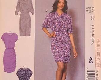 Uncut McCall's M7465 Sewing Pattern for Misses' Dresses in Sizes 14, 16, 18, 20, 22