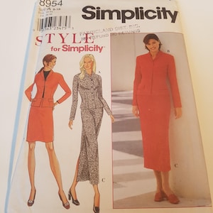 Simplicity Sewing Pattern 8954 Misses&#39; Jacket and Skirt in sizes 8, 10, 12, 14, 16, 18
